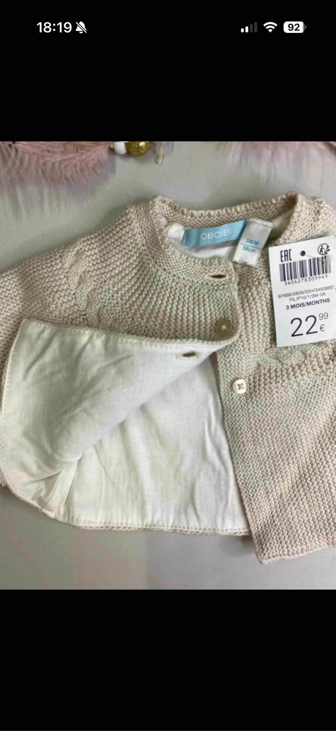 Gilet Bebê menina - novo - obaïbi - Tamanho 3 meses – photo 4